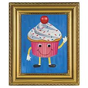 Happy Cupcake Oil Painting